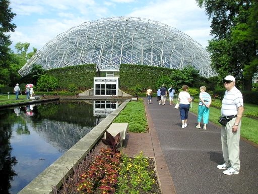 The Missouri Botanical Garden with the Climatron in the Background